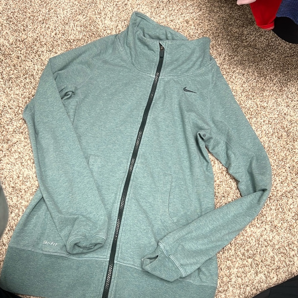 Green Nike full zip dri fit